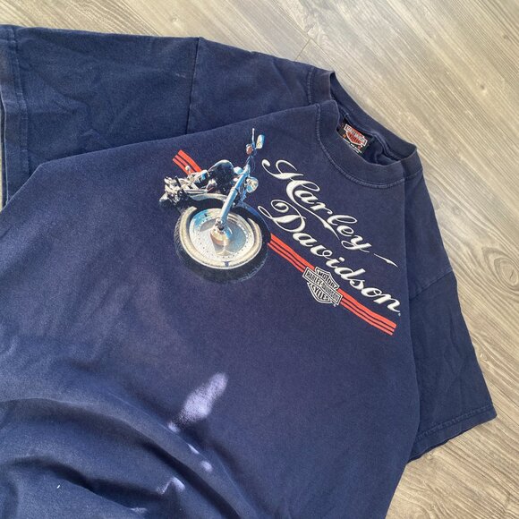 Vintage Navy Harley-Davidson T-Shirt - Picture 2 of 5